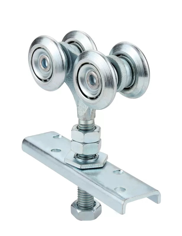 hanging-door-4-rollers-runner-assembly-iron-zinc-silver-carriage-wheel-heavy-duty-model-hr25-pack-of-100-taimco