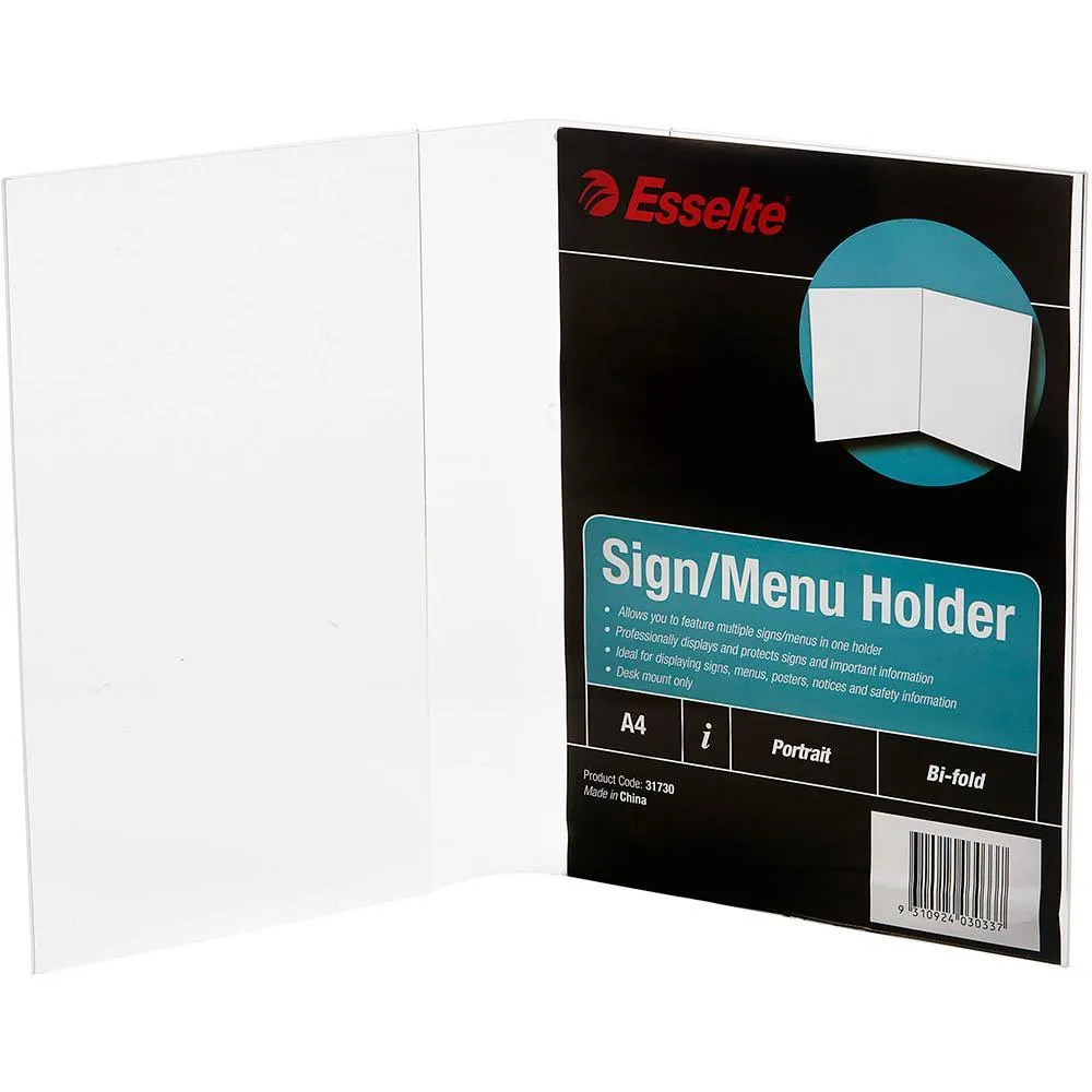 0aEsselte-Sign-Menu-Holder-Bifold-A4-Clear