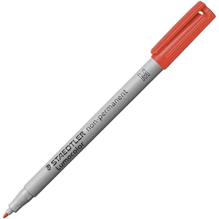1lStaedtler-315-Lumocolor-Non-Permanent-Marker-Medium-Red-Box-10
