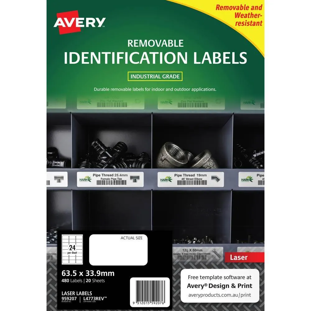 1vAvery-959207-Removable-Heavy-Duty-Labels-635-X-339Mm-White-Pack-20
