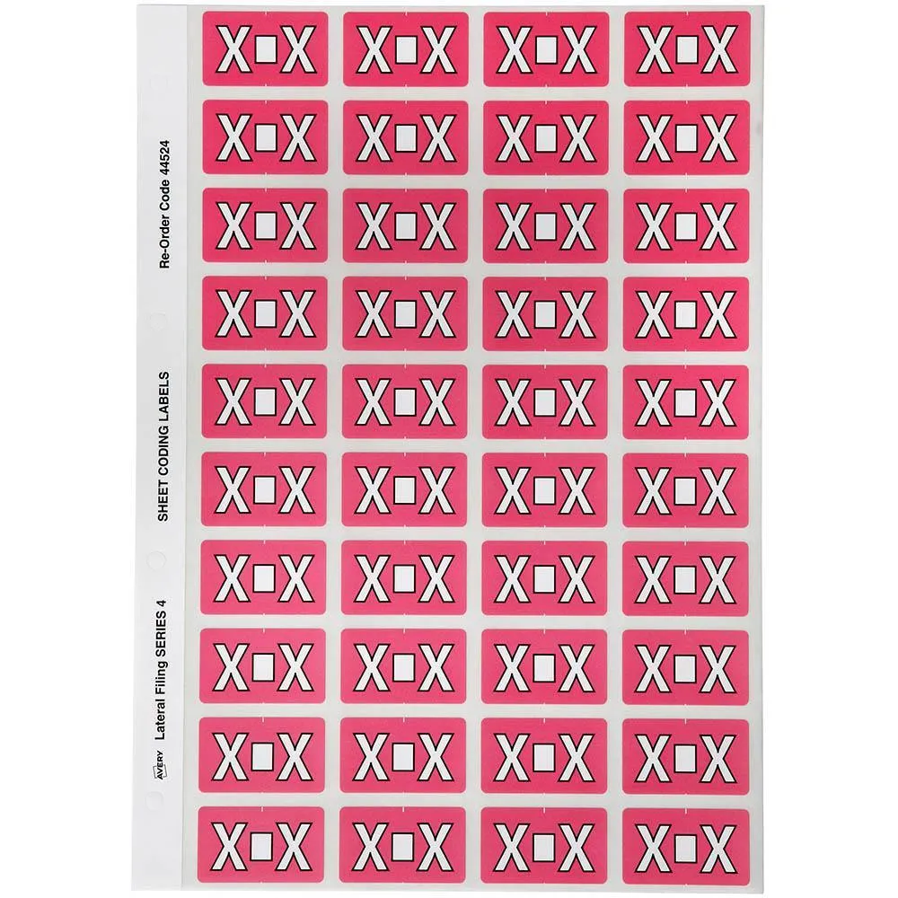 2tAvery-44524-Label-Side-Tab-X-Colour-Code-25-X-42Mm-Pink-Pack-240