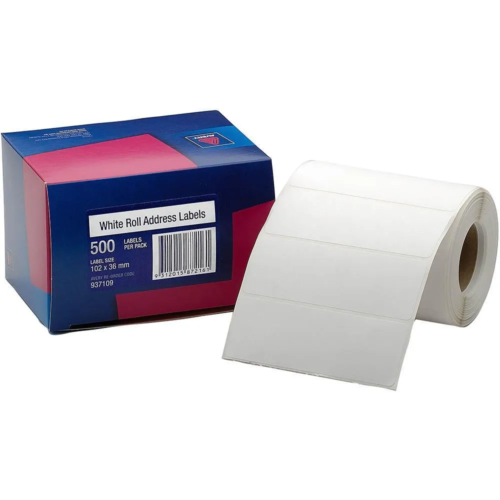 2uAvery-937109-Address-Label-102x36mm-Roll-White-Box-500