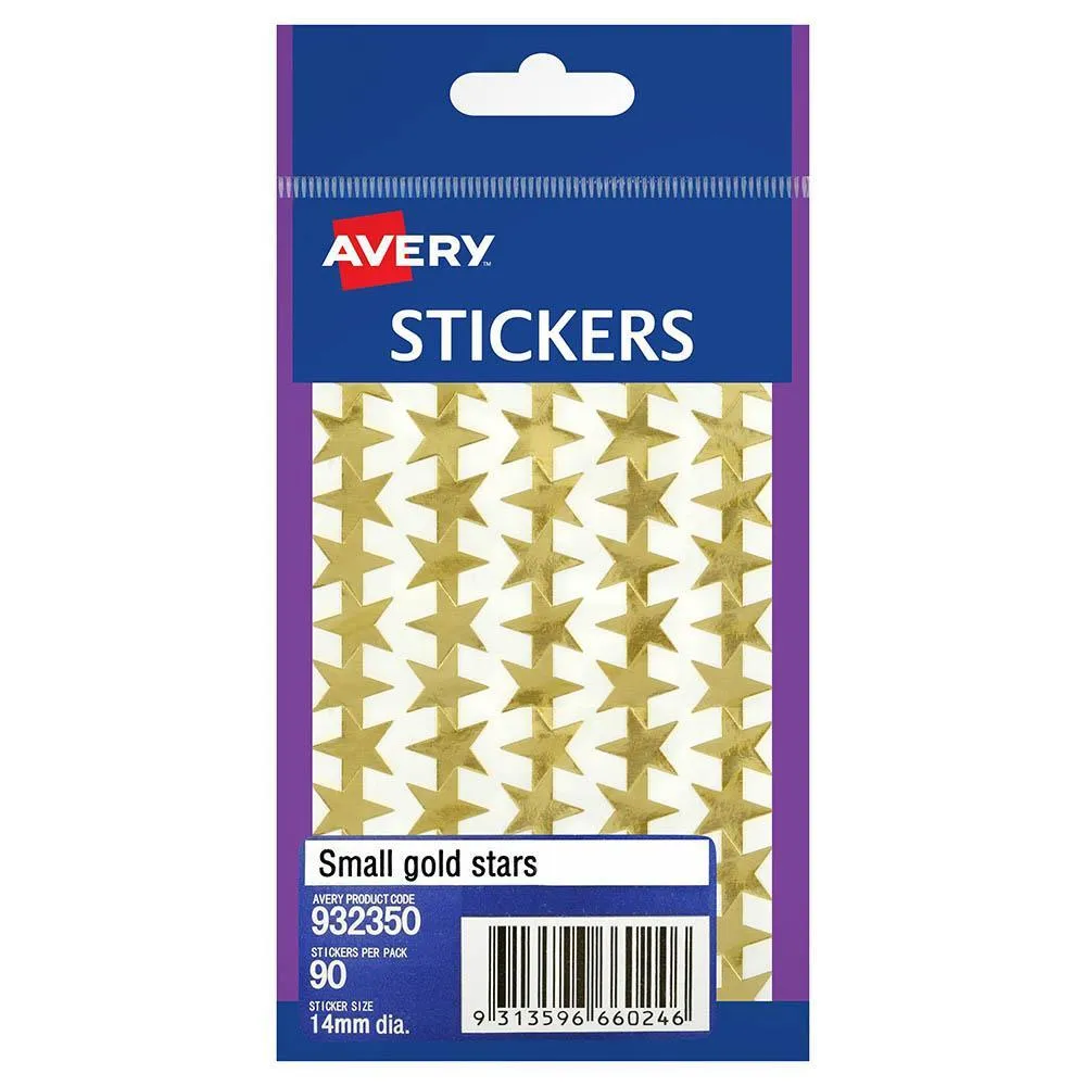 3iAvery-932351-Merit-Star-Stickers-14Mm-Gold-Pack-90