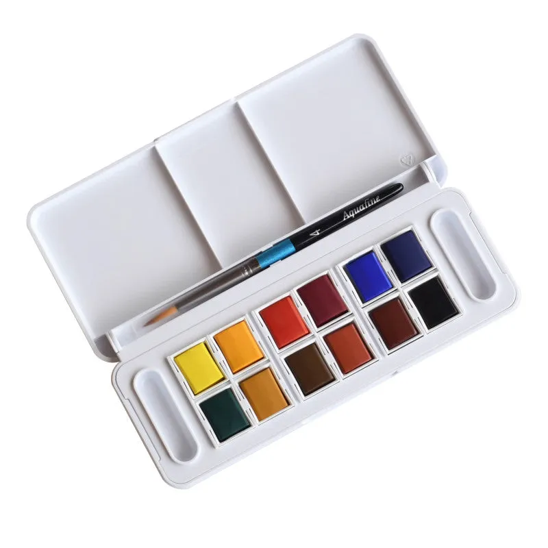 3rAquafine-Watercolor-Paint-Half-Pan-Travel-Set-Assorted-Colors-12-Pieces