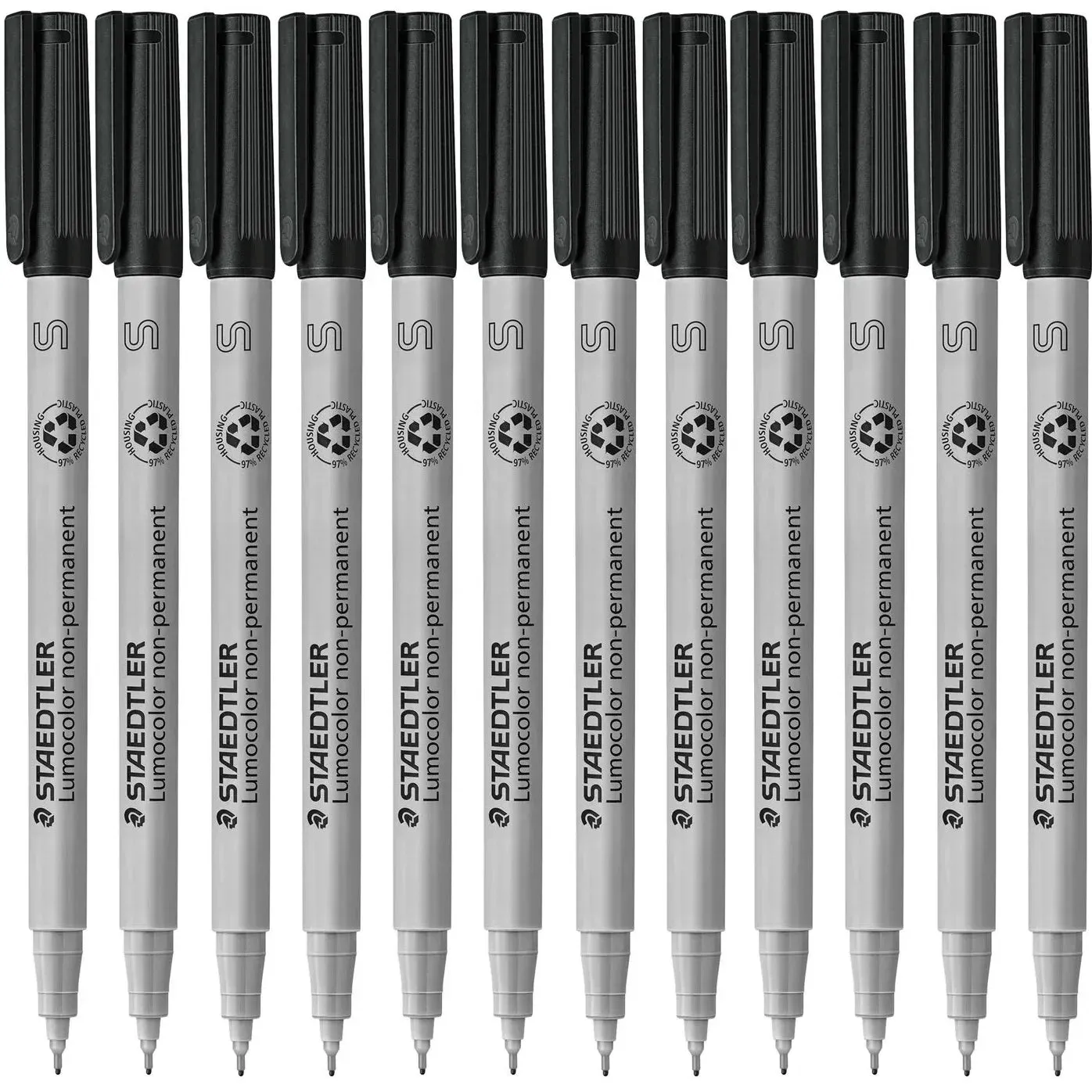 4hStaedtler-311-Lumocolor-Non-Permanent-Marker-Superfine-Black-Box-12