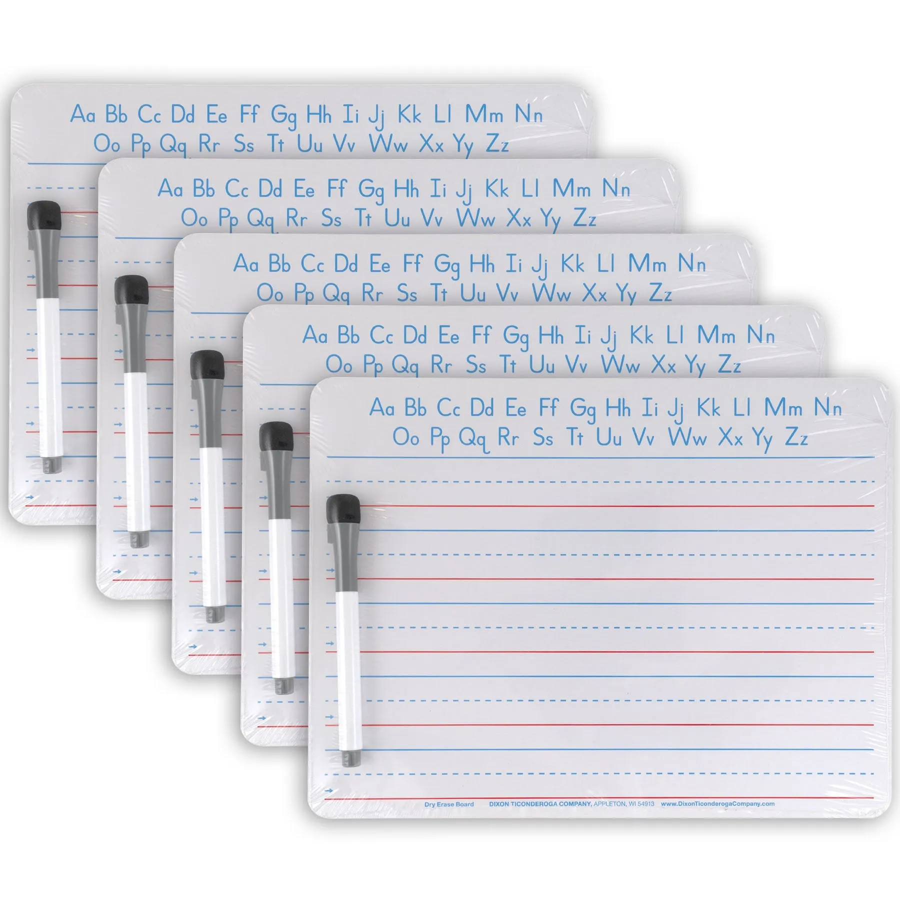 4pHandwriting-Whiteboard-Dry-Erase-Set-2-Sided-Ruled-Plain-with-Marker-Eraser-9-x-12-5-Sets