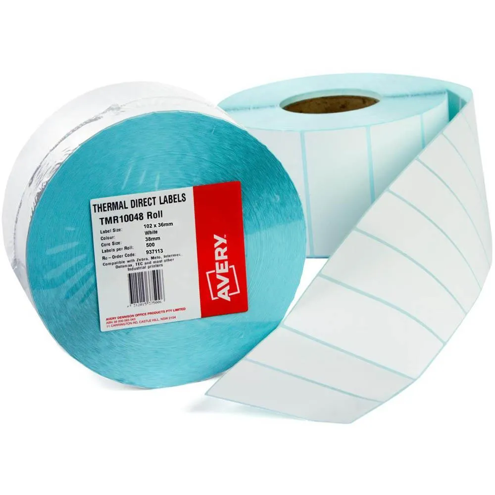 5eAvery-937113-Direct-Thermal-Labels-With-Perforation-102X36Mm-Roll-500