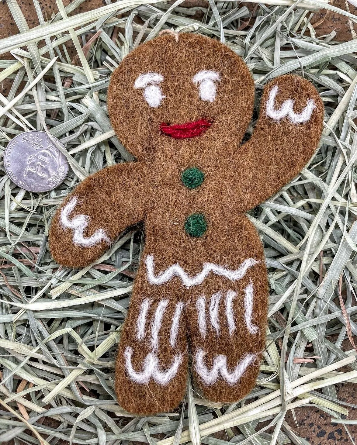 5ePrimitive-Folk-Art-Handmade-Felted-Wool-Christmas-Gingerbread-Boy-Ornaments_1