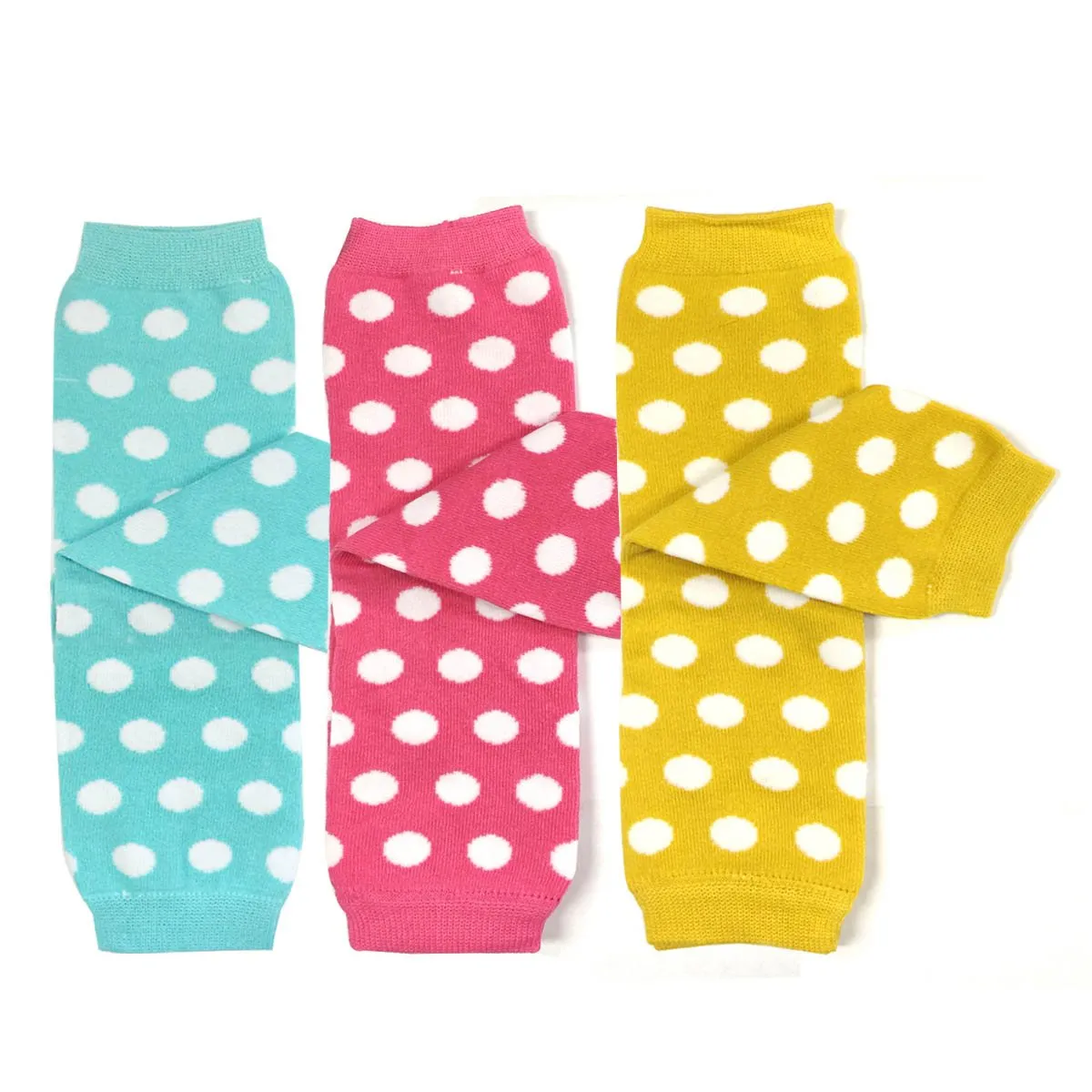 5sWrapables-Dots-Baby-Leg-Warmers-Set-of-3-Aqua-Pink-Yellow-1