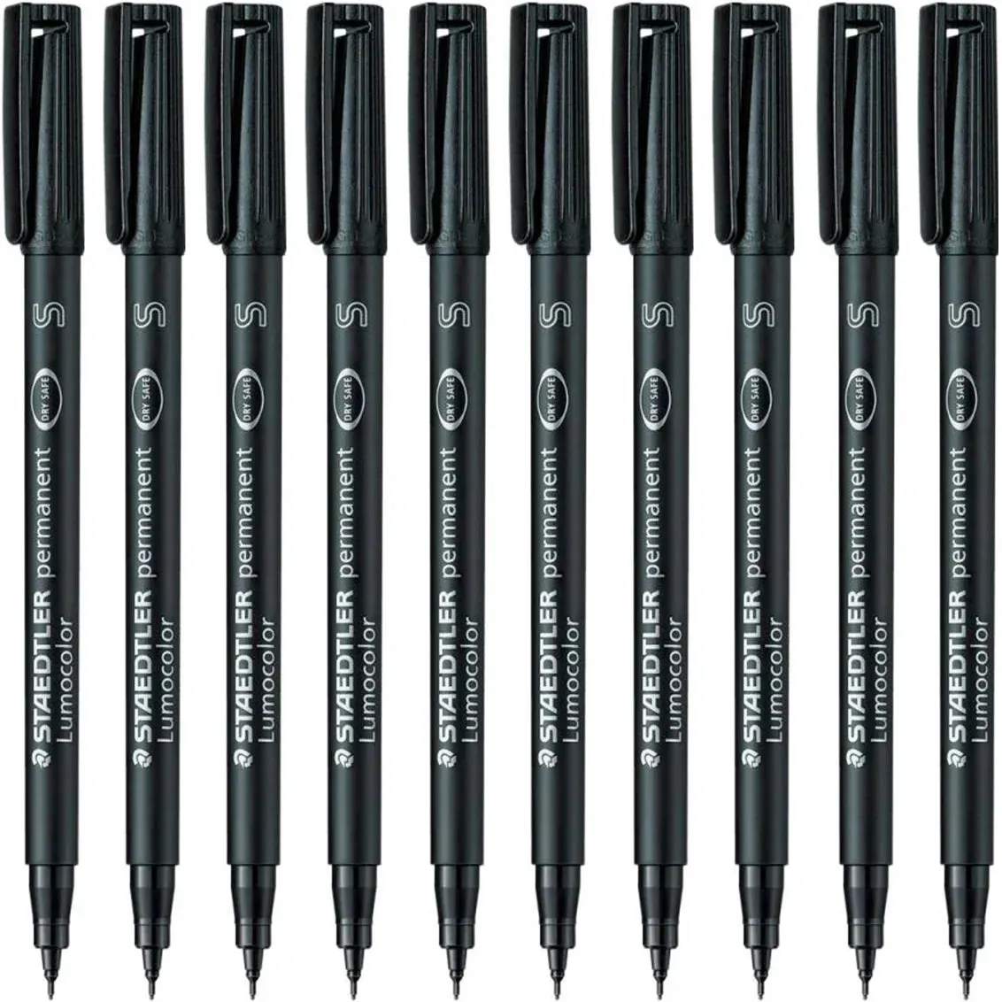 6vStaedtler-313-Lumocolor-Permanent-Superfine-Marker-Pen-Black-Box-10