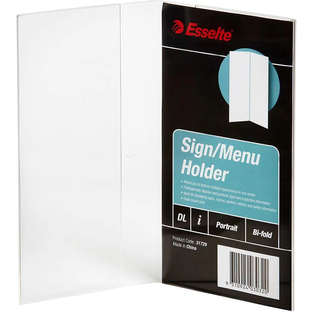 7dEsselte-Sign-Menu-Holder-Bifold-Dl-Clear