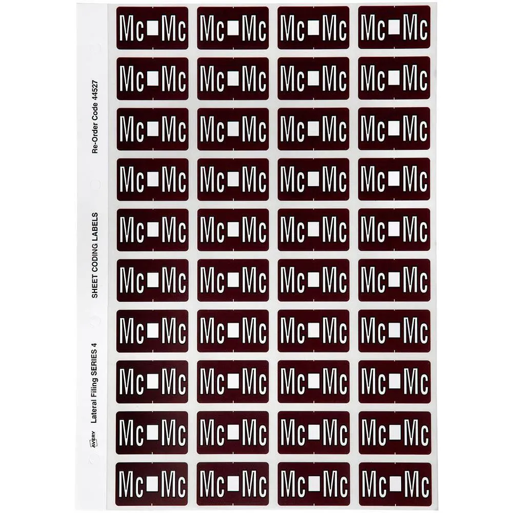 7jAvery-44527-Label-Side-Tab-Mc-Colour-Code-25-X-42Mm-Brown-Pack-240