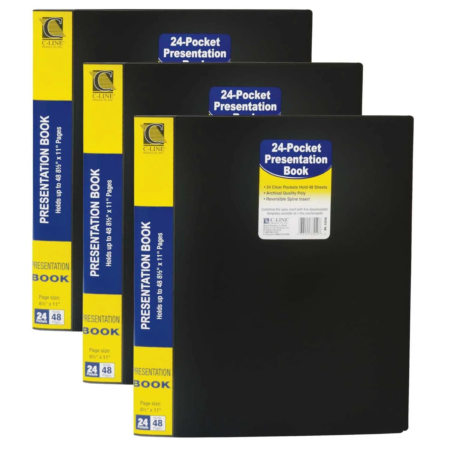 7uBound-Sheet-Protector-Presentation-Book-24-Pocket-Pack-of-3