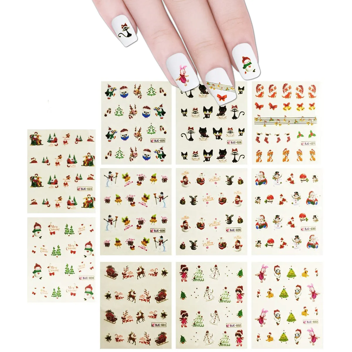 7uWrapables-Fingernail-Tattoo-Christmas-Nail-Art-11-Designs-220-Nail-Tattoos-