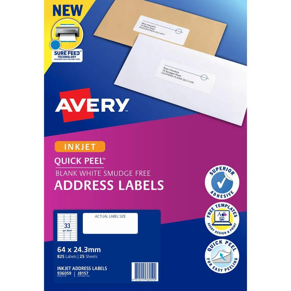 8hAvery-936059-J8157-Quick-Peel-Address-Label-With-Sure-Feed-Inkjet-33Up-White-Pack-25
