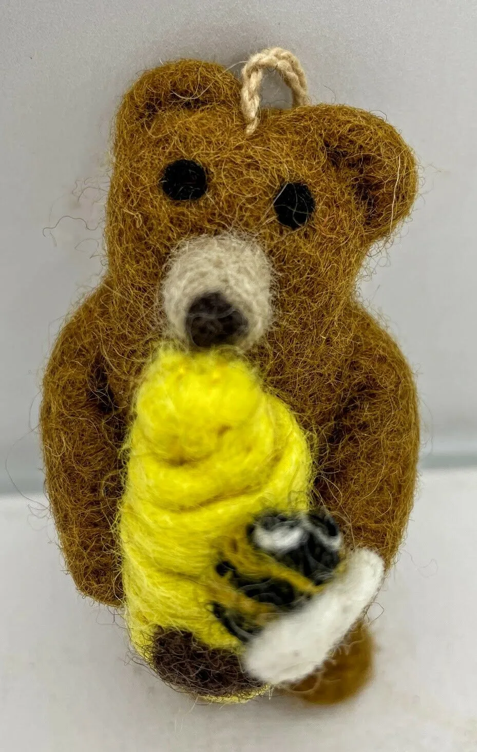 8iPrimitive-Folk-Art-Handmade-Felted-Wool-Honey-Teddy-Bear-w-Beehive-Ornament_1