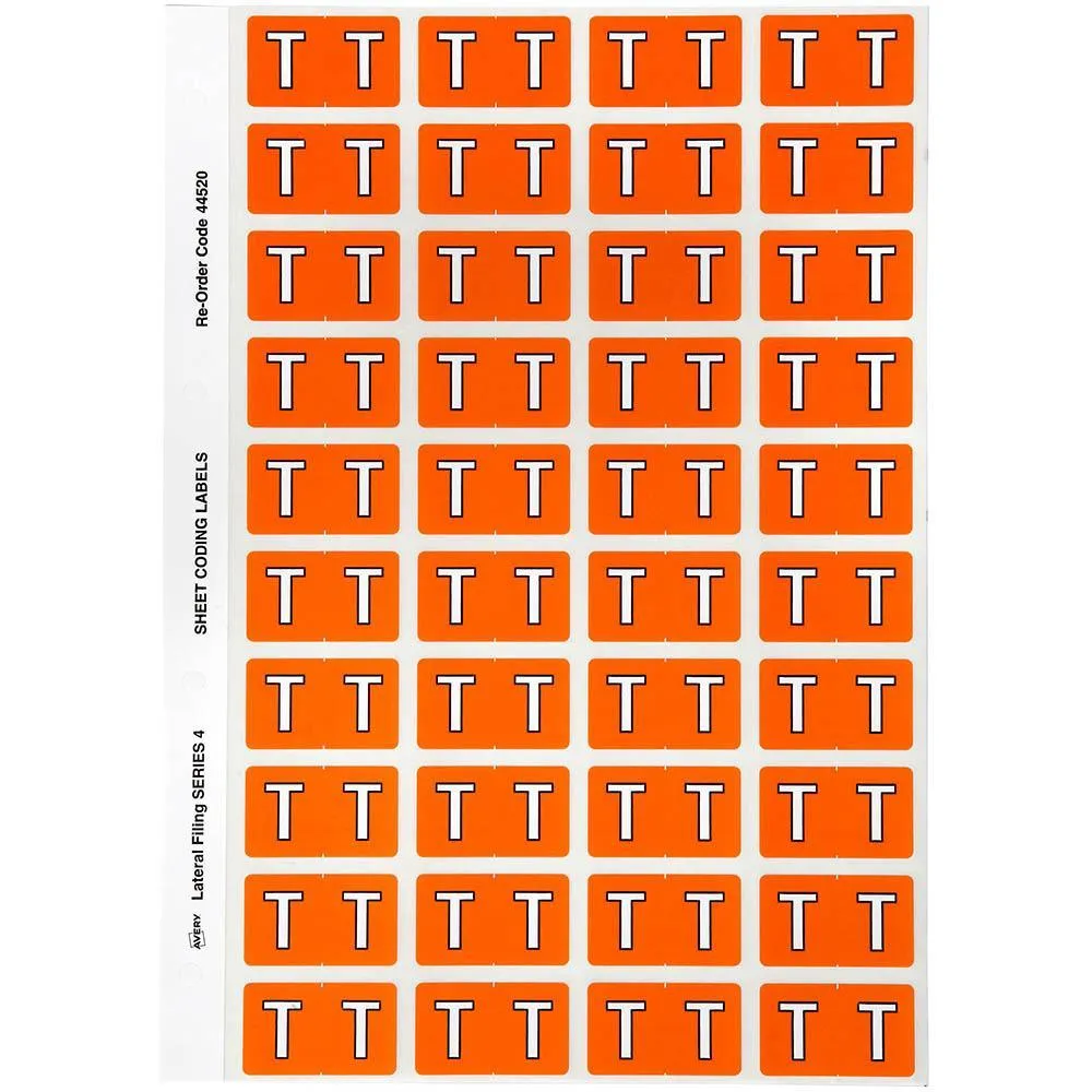 8lAvery-44520-Label-Side-Tab-T-Colour-Code-25-X-42Mm-Orange-Pack-240