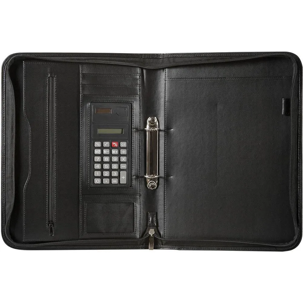 8pSpirax-Zippered-2-Ring-Compendium-Folder-A4-Black-Professional