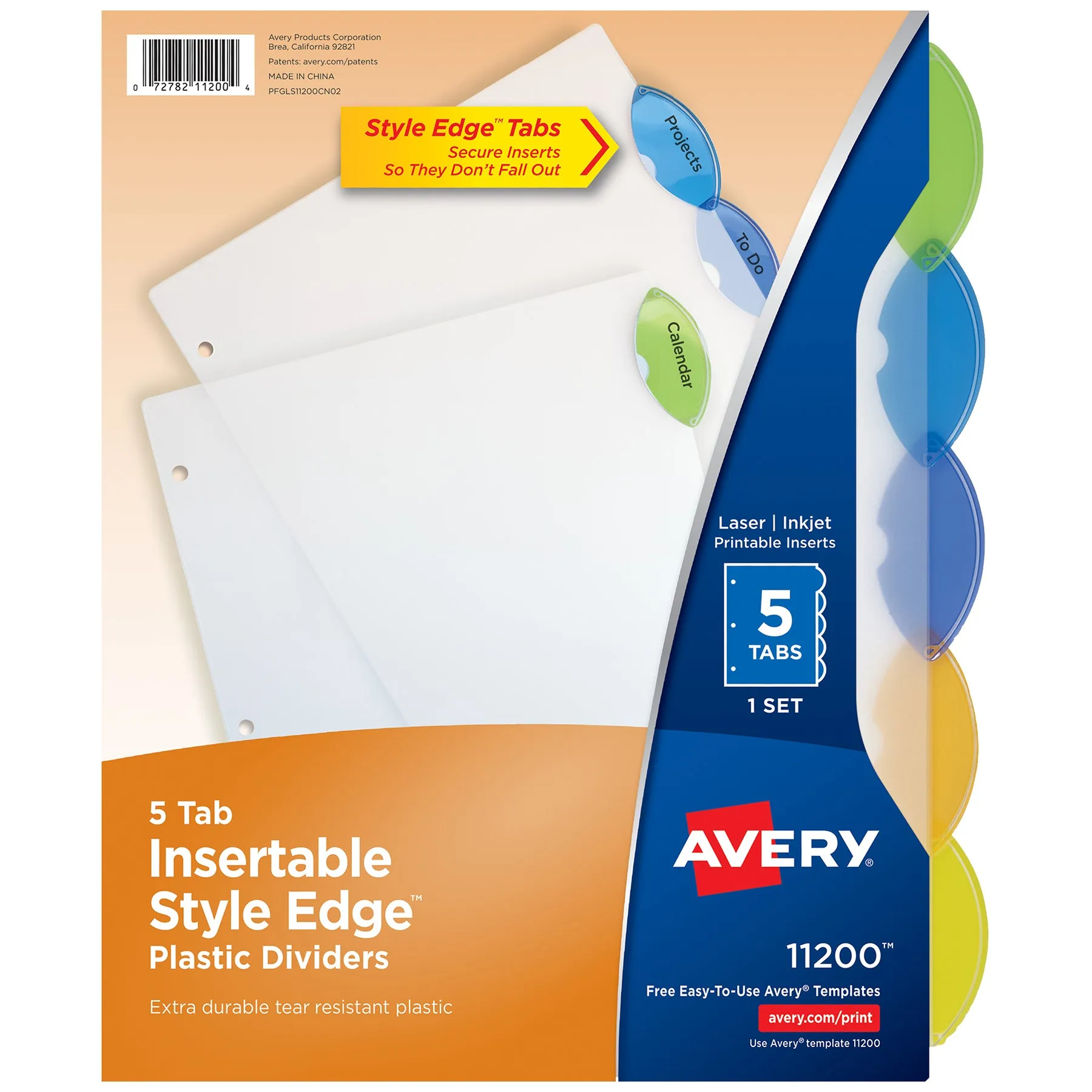 8qInsertable-Style-Edge-Plastic-Dividers-5-Tab-Set-Multicolor