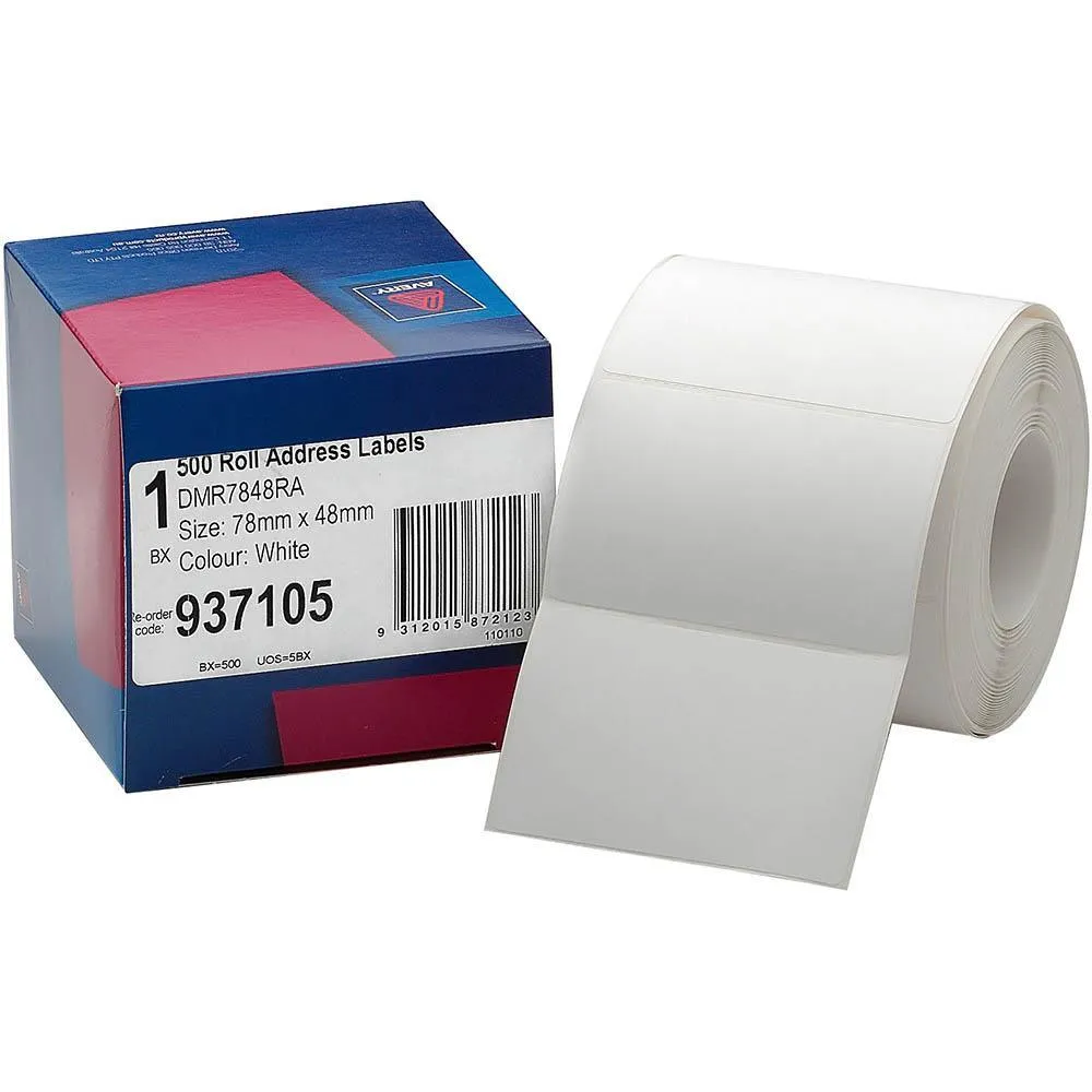 9cAvery-937105-Address-Labels-78x48mm-Roll-White-Box-500