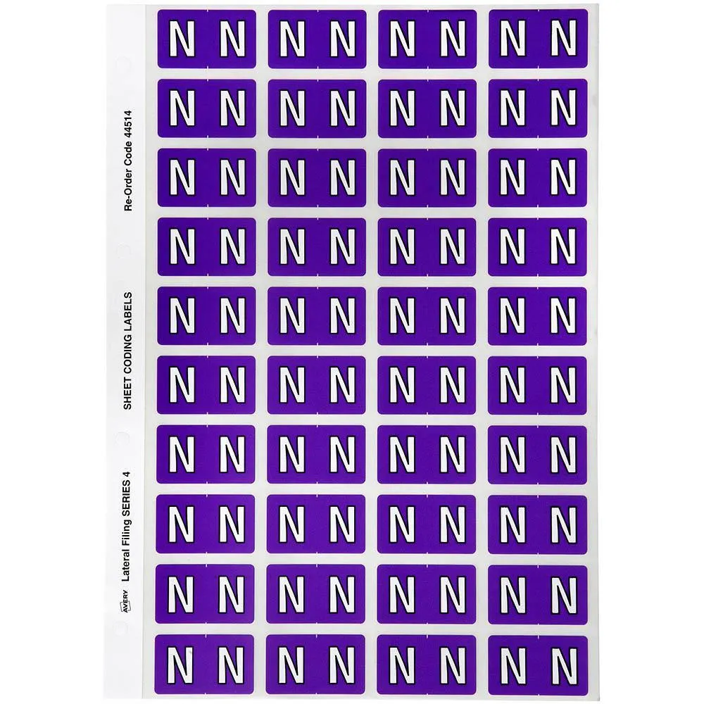 9rAvery-44514-Label-Side-Tab-N-Colour-Code-25-X-42Mm-Purple-Pack-240