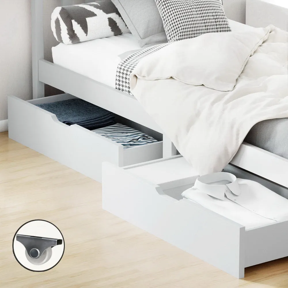 4f2x-Storage-Drawers-Trundle-for-Single-Wooden-Bed-Frame-Base-Timber-White