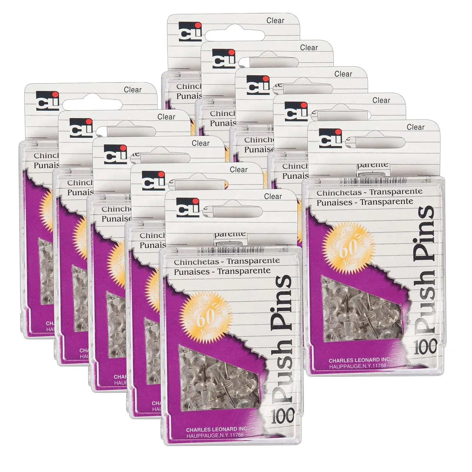 9fPush-Pins-Clear-100-Per-Box-10-Boxes